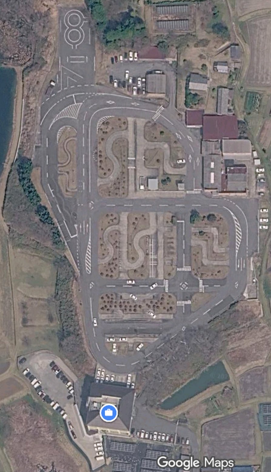 上野自動車学校 場内マップ（航空写真）